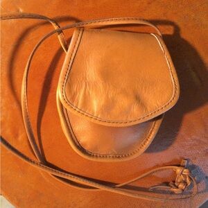 Tan Genuine Leather Crossbody Bag